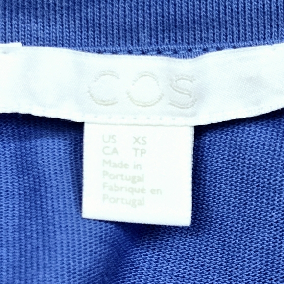 COS Oversized Heavy Cotton T-shirt Dress Size XS Cornflower Blue Crew Neck - Picture 4 of 6